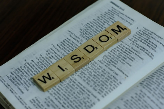 Wisdom in Scrabble Tiles on a Bible