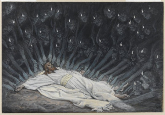 Jesus ministered to by angels, James Tissot